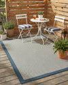 Terrace Fringe Collection Area Rug - Oceanside Rectangle Navy Blue  lifestyle 6