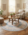 Savannah Series Collection Area Rug -  Augusta (French Blue) Round French Blue  lifestyle 44
