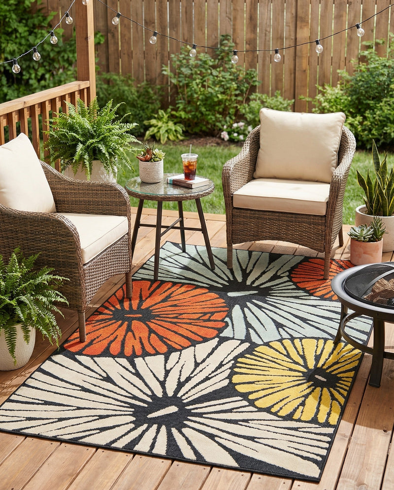 Outdoor Marrakesh Collection Area Rug -  Tetouan Rectangle Multi  lifestyle 19