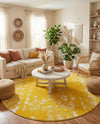 Brighton Stripes Collection Area Rug - Sussex (Yellow) Round Yellow  lifestyle 54