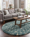 Berber Lattice Shag Collection Area Rug - Atlas (Light Blue) Oval Light Blue  lifestyle 68