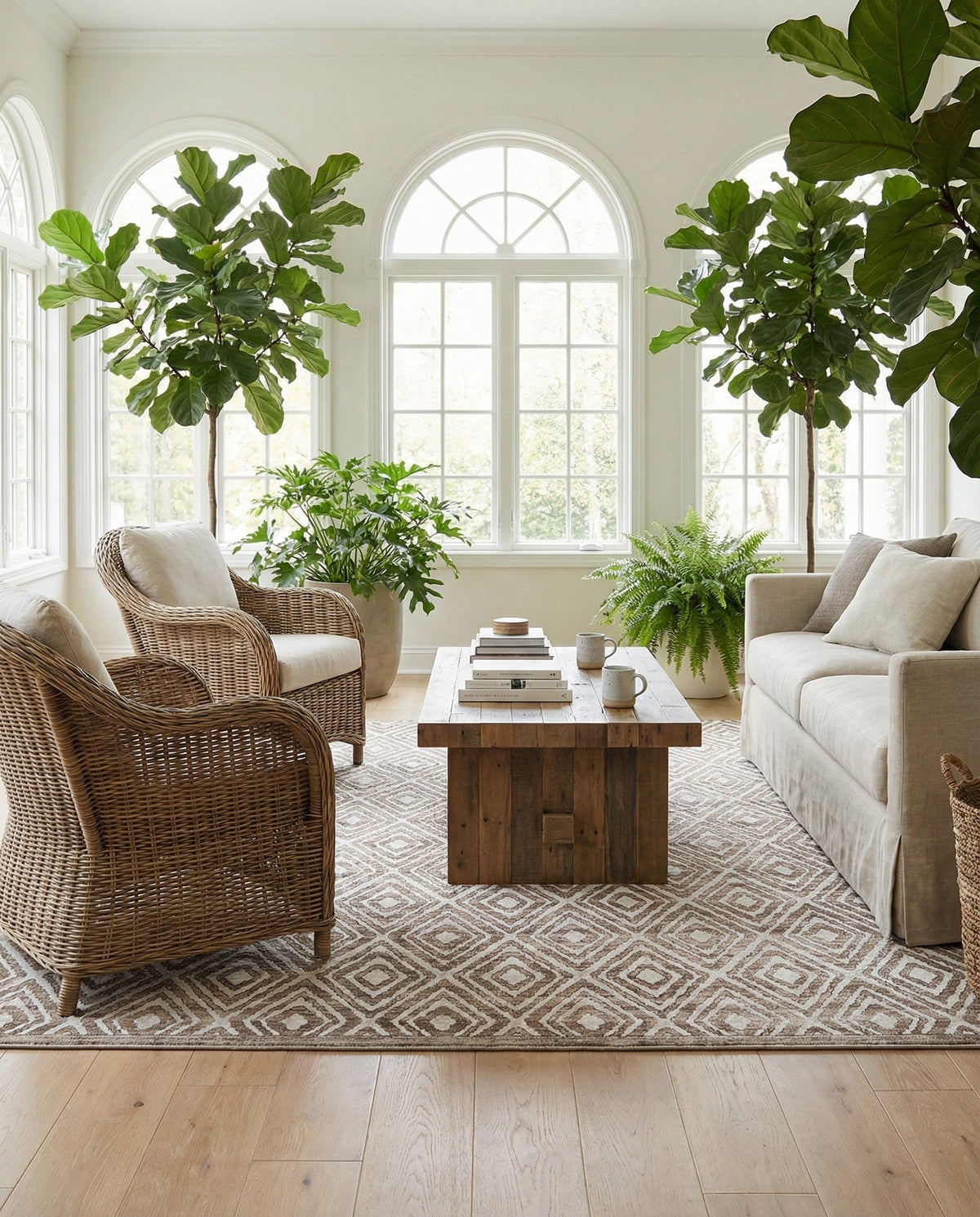 Sanctuary Retreat Collection Area Rug -  Oasis Square Chocolate Brown  lifestyle 175