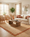 Serenity Braided Jute Collection Area Rug - Seaside Rectangle Natural and Terracotta  lifestyle 11