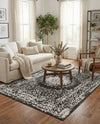 Patio Heritage Collection Area Rug -  Lafayette (Black and White) Rectangle Black and White  lifestyle 21
