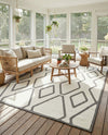 Monochrome Collection Area Rug -  Glacier Rectangle Ivory White  lifestyle 14