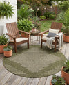 Urban Terrace Collection Area Rug -  Chelsea (Green) Round Green  lifestyle 81