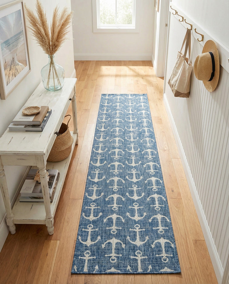 Seaside Haven Rugs Collection Area Rug - Sapphire (Blue) Runner Blue  lifestyle 43