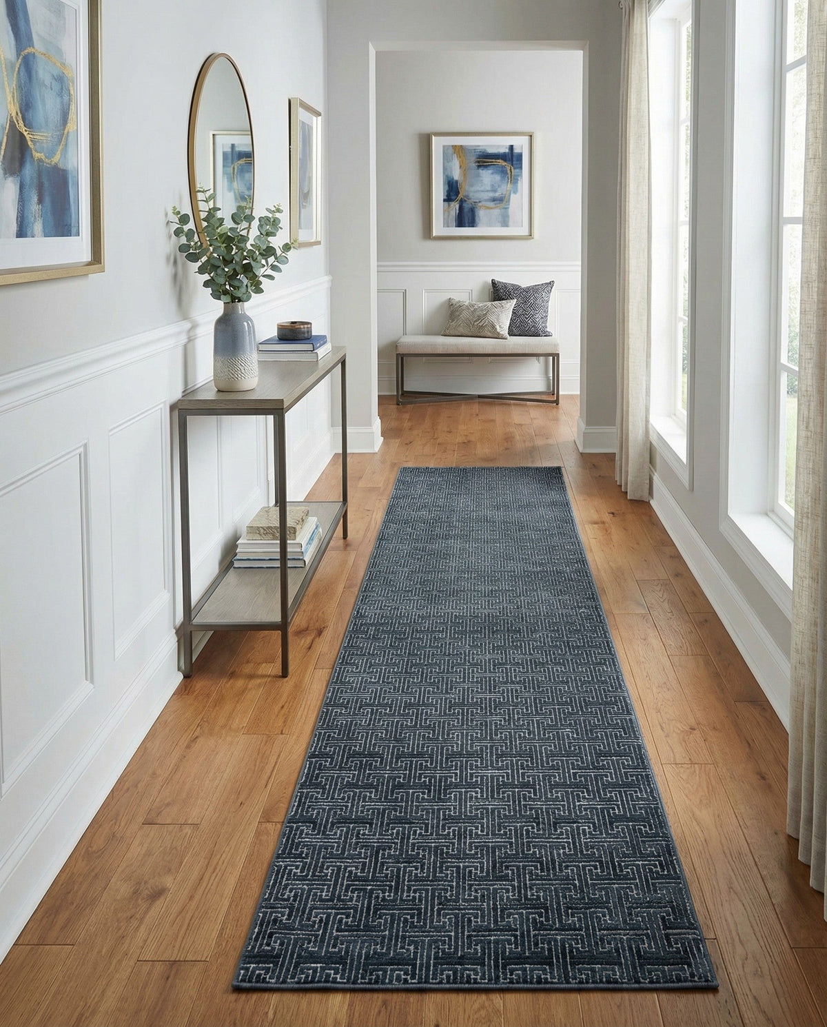 Metro Heights Collection Area Rug -  Hamilton Runner Navy Blue  lifestyle 79
