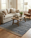 Tulum Trellis Collection Area Rug - Shoreline Rectangle Denim blue  lifestyle 50