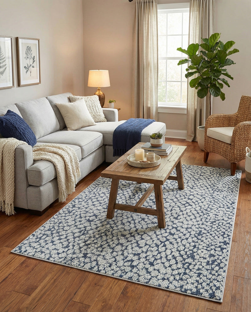 Savannah Escape Collection Area Rug - Mara Rectangle Navy Blue  lifestyle 8