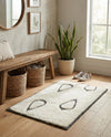 Monochrome Collection Area Rug -  Marble Rectangle Ivory White  lifestyle 33