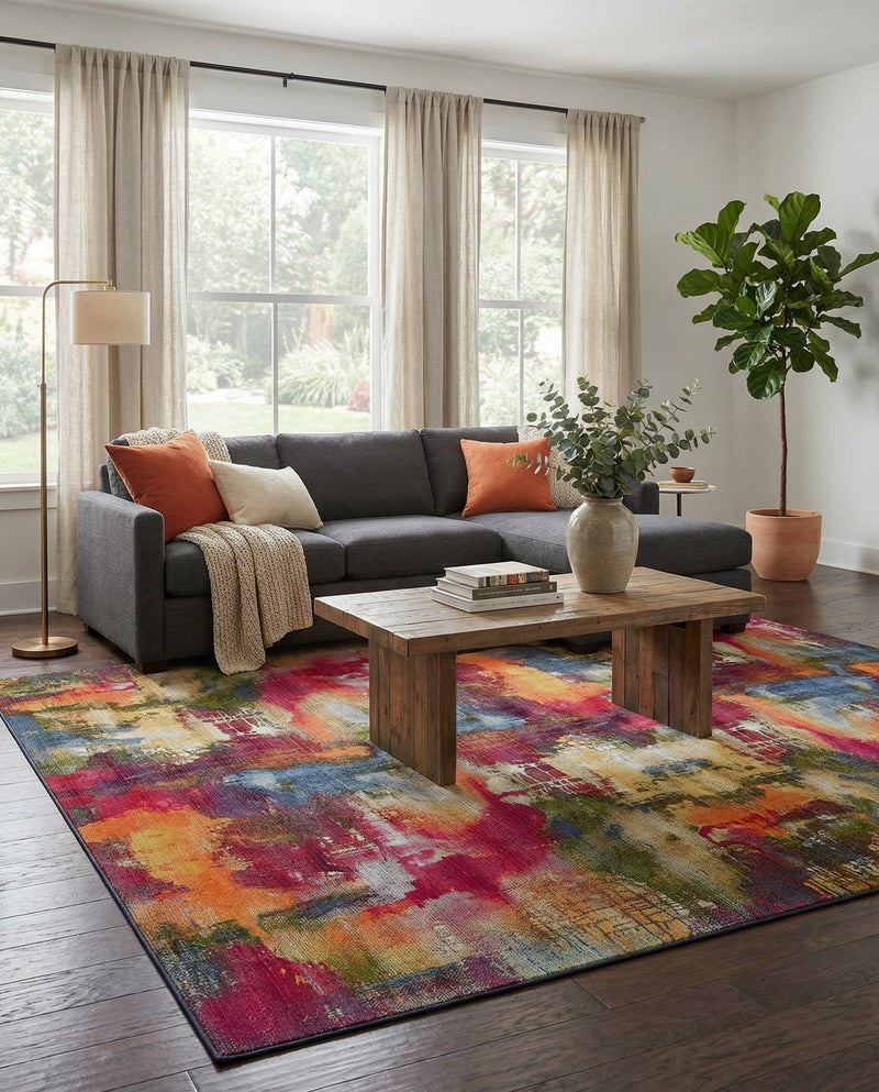 Urban Terrace Collection Area Rug -  Atrium Rectangle Multi  lifestyle 20