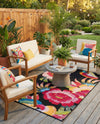 Seaside Blooms Collection Area Rug -  Versailles Rectangle Multi  lifestyle 20
