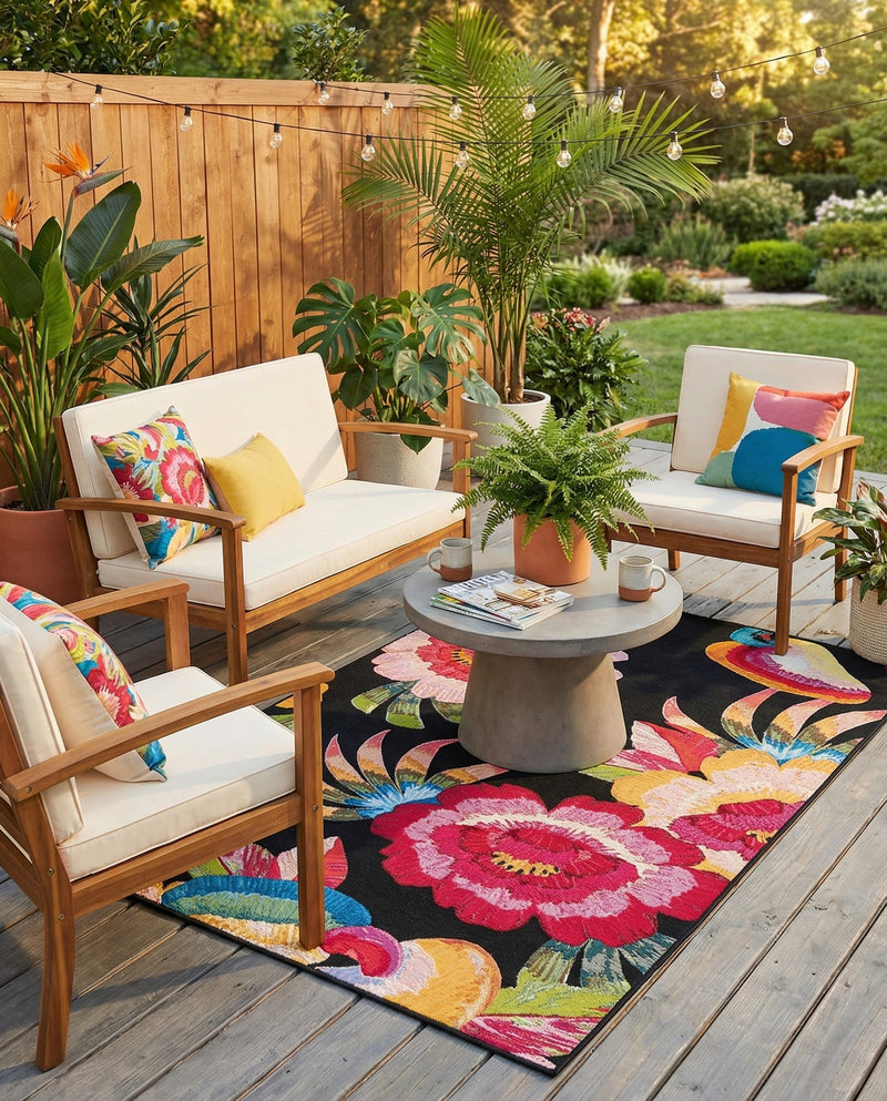 Seaside Blooms Collection Area Rug -  Versailles Rectangle Multi  lifestyle 20