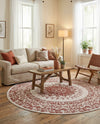 Patio Heritage Collection Area Rug -  Lafayette (Rust Red) Round Rust Red  lifestyle 79