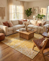 Desert Nomad Terrace Collection Area Rug - Sahara (Yellow) Square Yellow  lifestyle 75