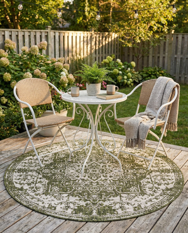 Urban Oasis Rugs Collection Area Rug -  Penthouse (Green) Round Green  lifestyle 28