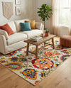 Outdoor Marrakesh Collection Area Rug - Fes Rectangle Multi Beige  lifestyle 67