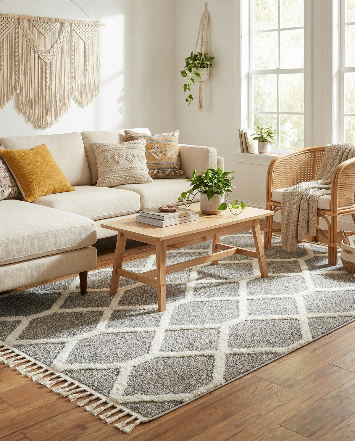 Sahara Chic Collection Area Rug -  Tuareg Rectangle Gray  lifestyle 37