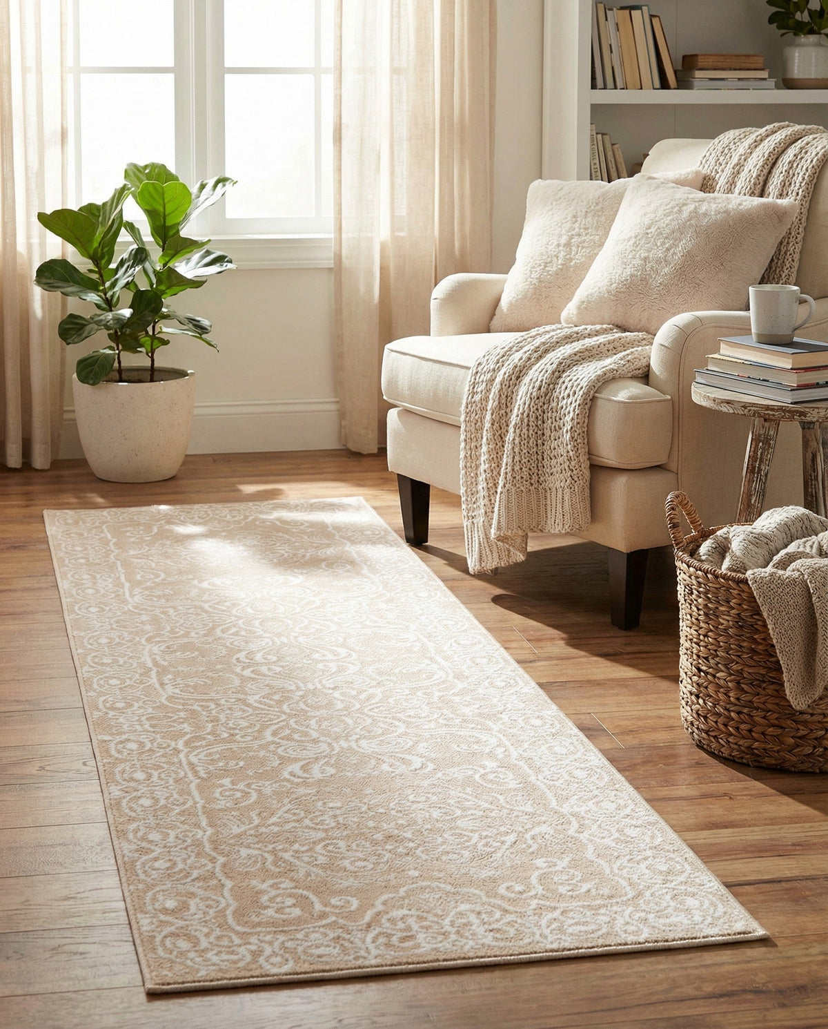 Andes Summit Collection Area Rug -  Lanín Runner Beige  lifestyle 95