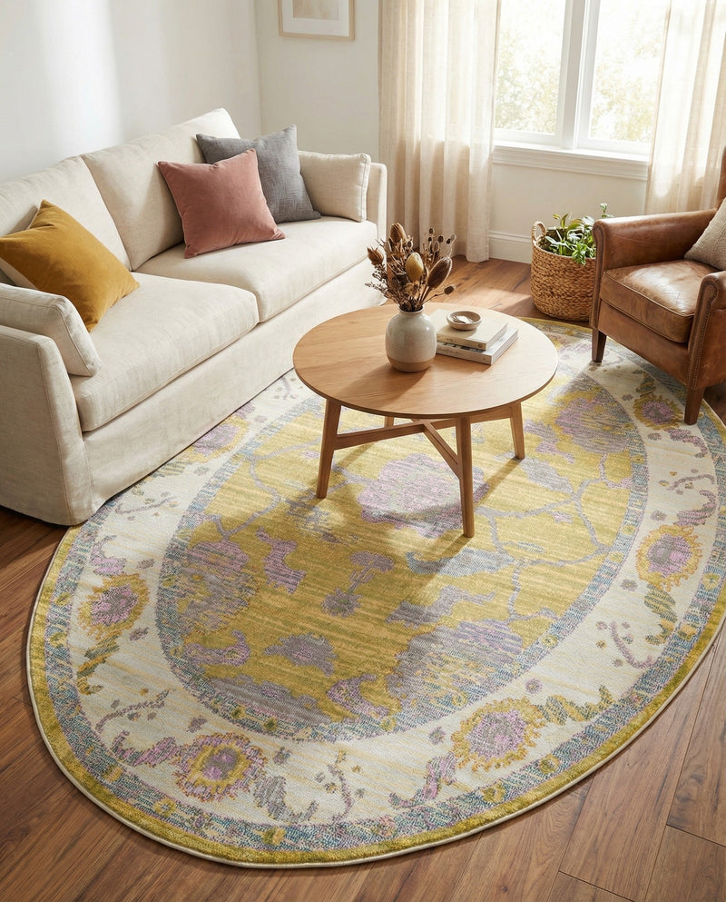 Arcadia Rugs Collection Area Rug - Eden (Green) Oval Green  lifestyle 79