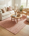 Woven Seaside Jute Collection Area Rug - Savannah (Light Pink) Rectangle Light Pink  lifestyle 9
