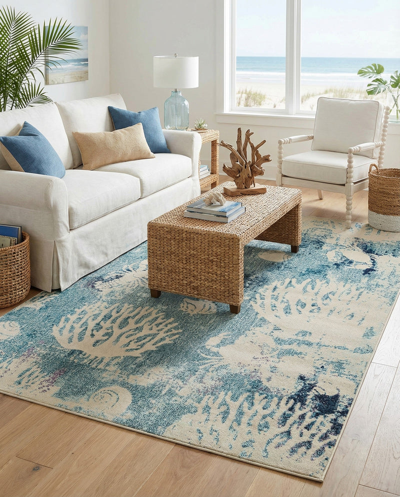 Sorrento Shores Collection Area Rug -  Vico Rectangle Light Blue  lifestyle 42