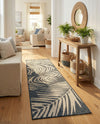 Seaside Blooms Collection Area Rug - Verdure (Blue) Runner Blue  lifestyle 53