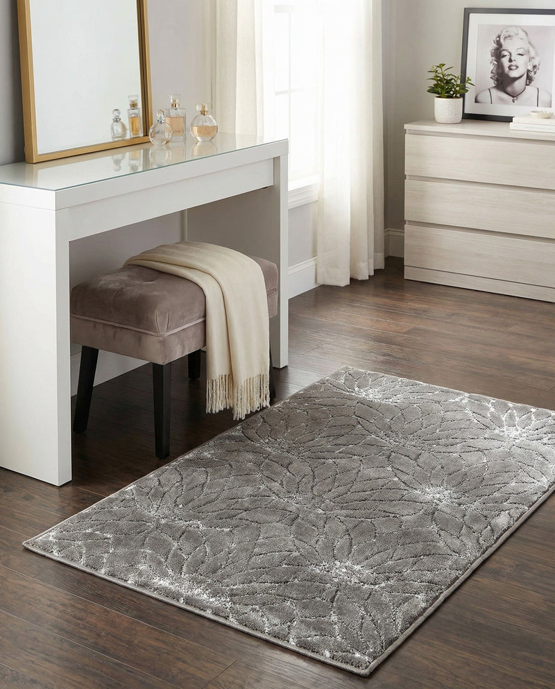 Hollywood Luxe Collection Area Rug -  Rodeo Rectangle Gray Silver  lifestyle 41