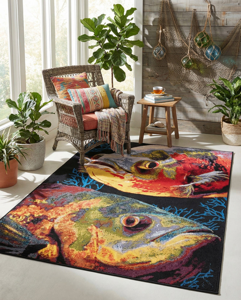 Seaside Haven Rugs Collection Area Rug -  Harbor Rectangle Multi  lifestyle 17