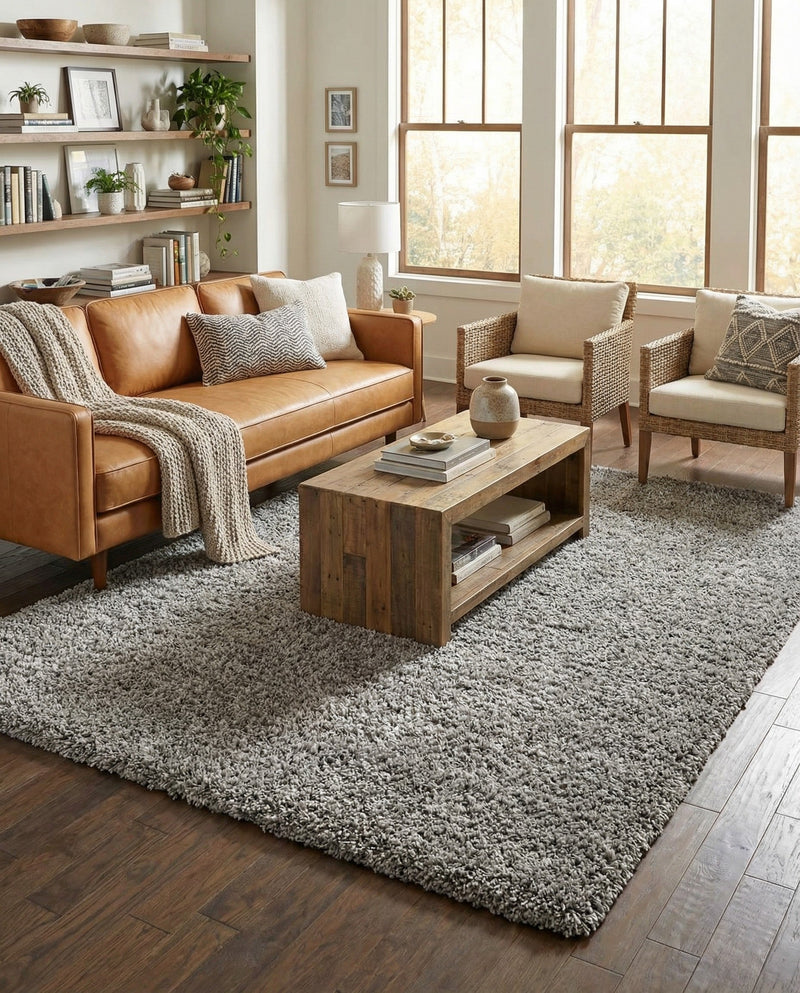 Plush Oasis Collection Area Rug - Serenity (Cloud Gray) Rectangle Cloud Gray  lifestyle 13