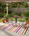 Seaside Stripes Collection Area Rug - Azul Rectangle White  lifestyle 11
