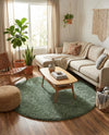 Alpine Plush Collection Area Rug -  Cortina (Sage) Round Sage  lifestyle 31