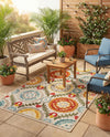 Outdoor Marrakesh Collection Area Rug -  Asilah Rectangle Ivory Beige  lifestyle 22
