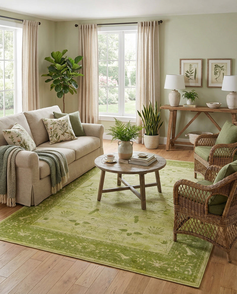 Horizon Collection Area Rug -  Apex (Light Green) Rectangle Light Green  lifestyle 23