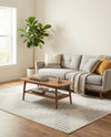 Seychelles Stripes Collection Area Rug - Mahe (Ivory and Gray) Rectangle Ivory and Gray  lifestyle 18