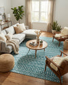 Marrakech Lattice Collection Area Rug - Medina (Turquoise) Rectangle Turquoise  lifestyle 13