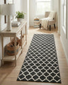 Lattice Gardens Collection Area Rug -  Bloomfield (Black) Runner Black  lifestyle 77