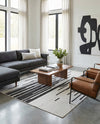 Urban Terrace Collection Area Rug -  Riverside Rectangle Black and White  lifestyle 5