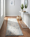 Aegean Elegance Collection Area Rug -  Milos Runner Gray Blue  lifestyle 68