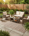 Seaside Stripes Collection Area Rug -  Boardwalk (Natural) Rectangle Natural  lifestyle 23