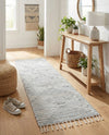 Thar Cotton Collection Area Rug - Jaisalmer (Light Gray) Runner Light Gray  lifestyle 69