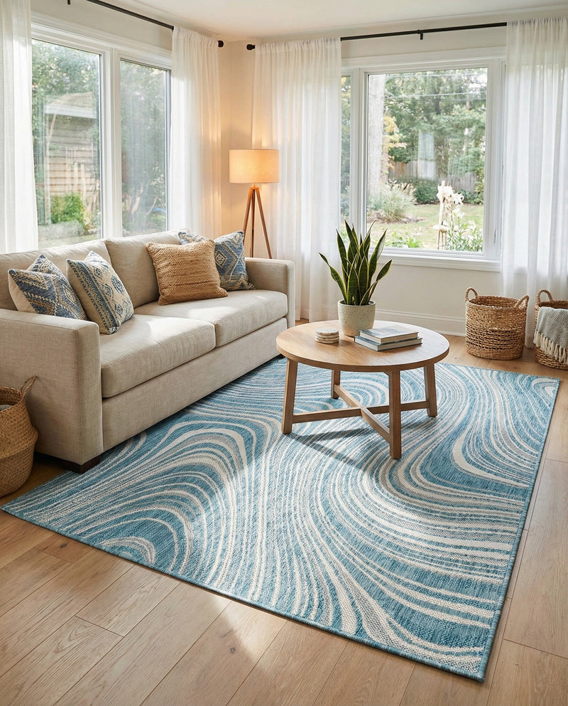 Urban Terrace Collection Area Rug - Soho Rectangle Light Aqua  lifestyle 67