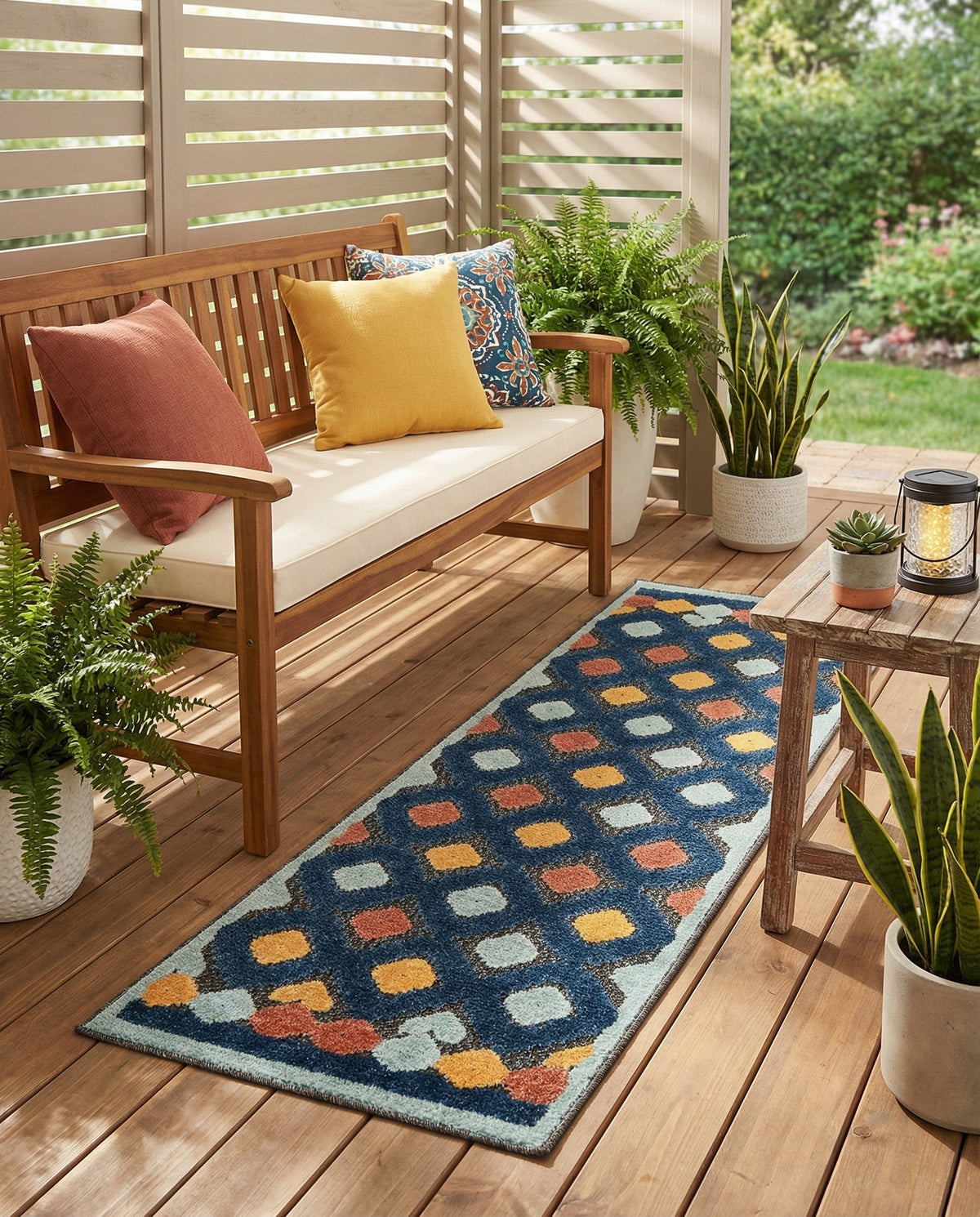 Caribbean Terrace Collection Area Rug -  Tobago Runner Charcoal  lifestyle 110