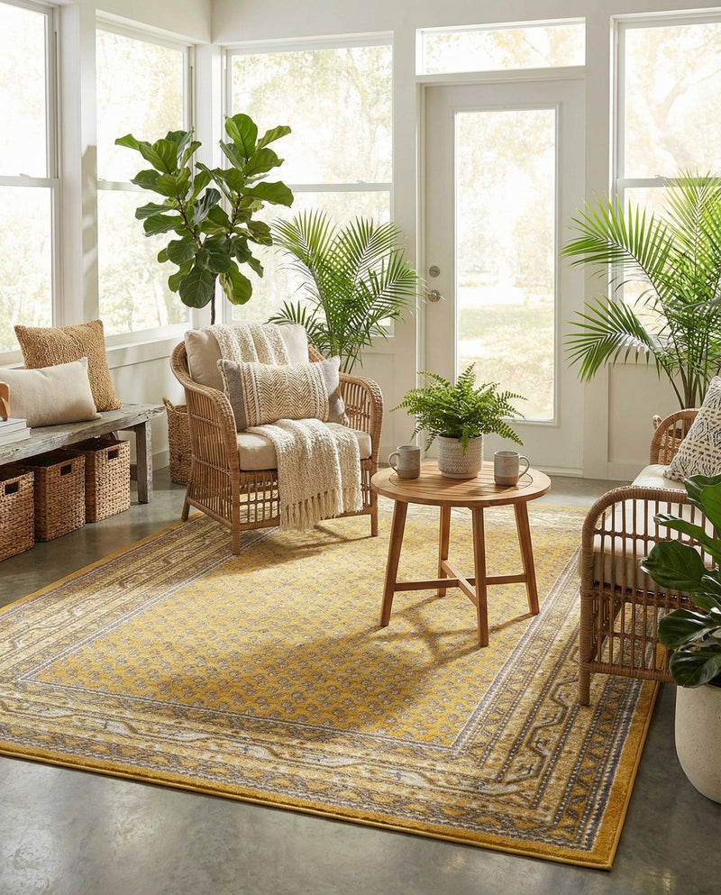 Soho Elegance Collection Area Rug -  Mercer (Yellow) Rectangle Yellow  lifestyle 19