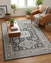 Tribal Terrace Treasures Collection Area Rug -  Incan Isle (Charcoal Gray) Rectangle Charcoal Gray  lifestyle 34