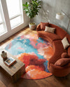 Urban Terrace Collection Area Rug -  Patio Round Gray and Pink  lifestyle 18