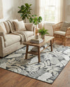 Seaside Blooms Collection Area Rug -  Serene Rectangle Black  lifestyle 39