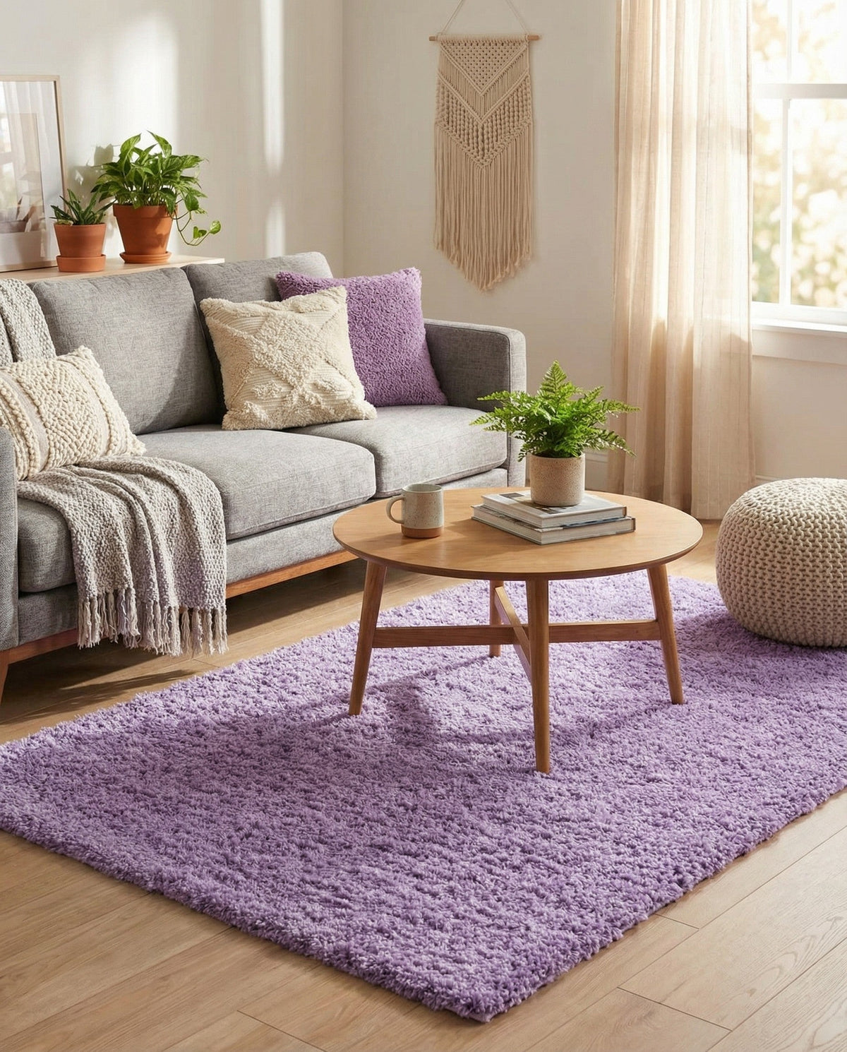 Plush Oasis Collection Area Rug - Serenity (Lilac) Rectangle Lilac  lifestyle 14