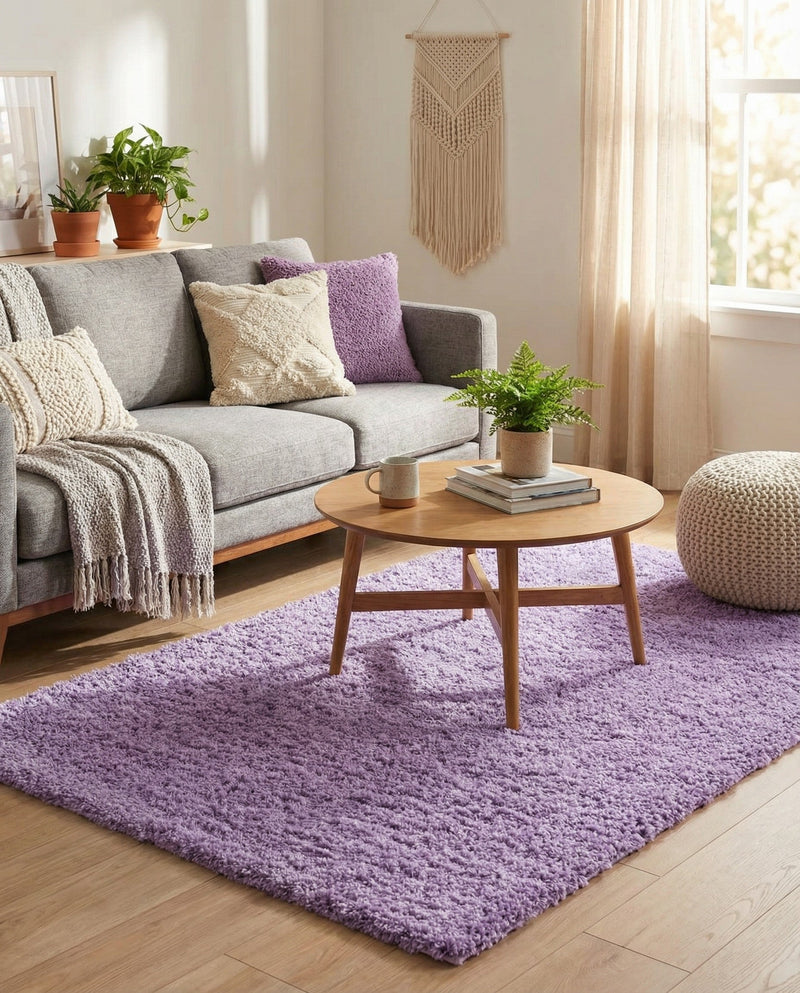 Plush Oasis Collection Area Rug - Serenity (Lilac) Rectangle Lilac  lifestyle 14